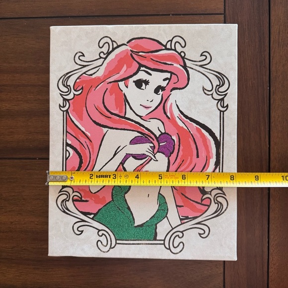 Disney Artissimo The Little Mermaid Ariel 8x10 Canvas Room Wall Decor Glitter - Picture 4 of 6